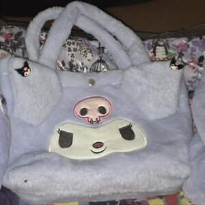 Cute Pastel Purple Plush Handbag